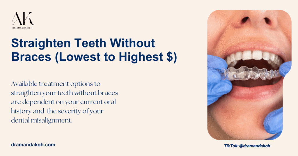 Straighten Teeth Without Braces (Lowest To Highest Cost) - Dr Amanda Koh